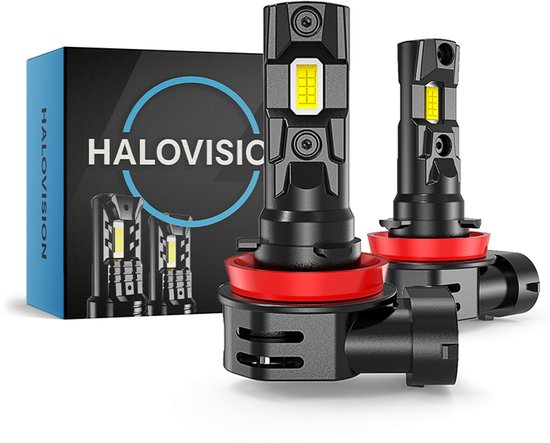 HaloVision Turbo LED Koplampen H8 / H11 – 150W 30000Lm 6000K Helder Wit – Canbus Plug en Play Dimlicht Grootlicht LED Set van 2 Autolampen