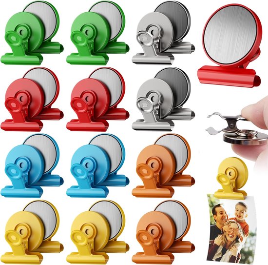 DOITOOL 18 Matte Koelkastmagneten – Kleurrijke Magnetische Clips Voor Whiteboard, Notities En Foto's