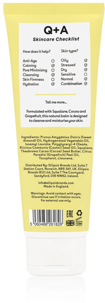 Q+A Grapefruit Cleansing Balm - 3 x 125 ml - Voordeelverpakking