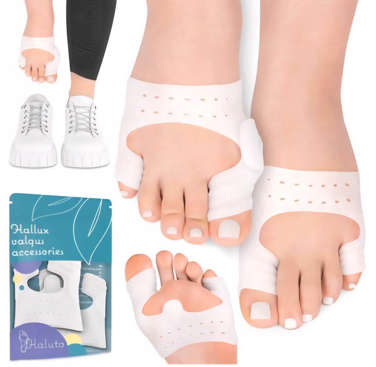 Hallux Valgus teen corrector- teenbeschermer - Siliconen beschermband voor knobbels - likdoorns en blaren