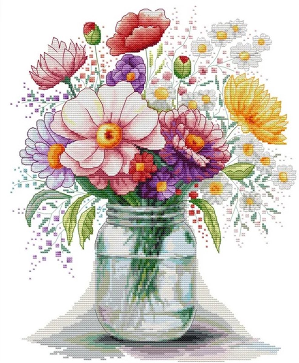 Borduurpakket Wildebloemen vaas