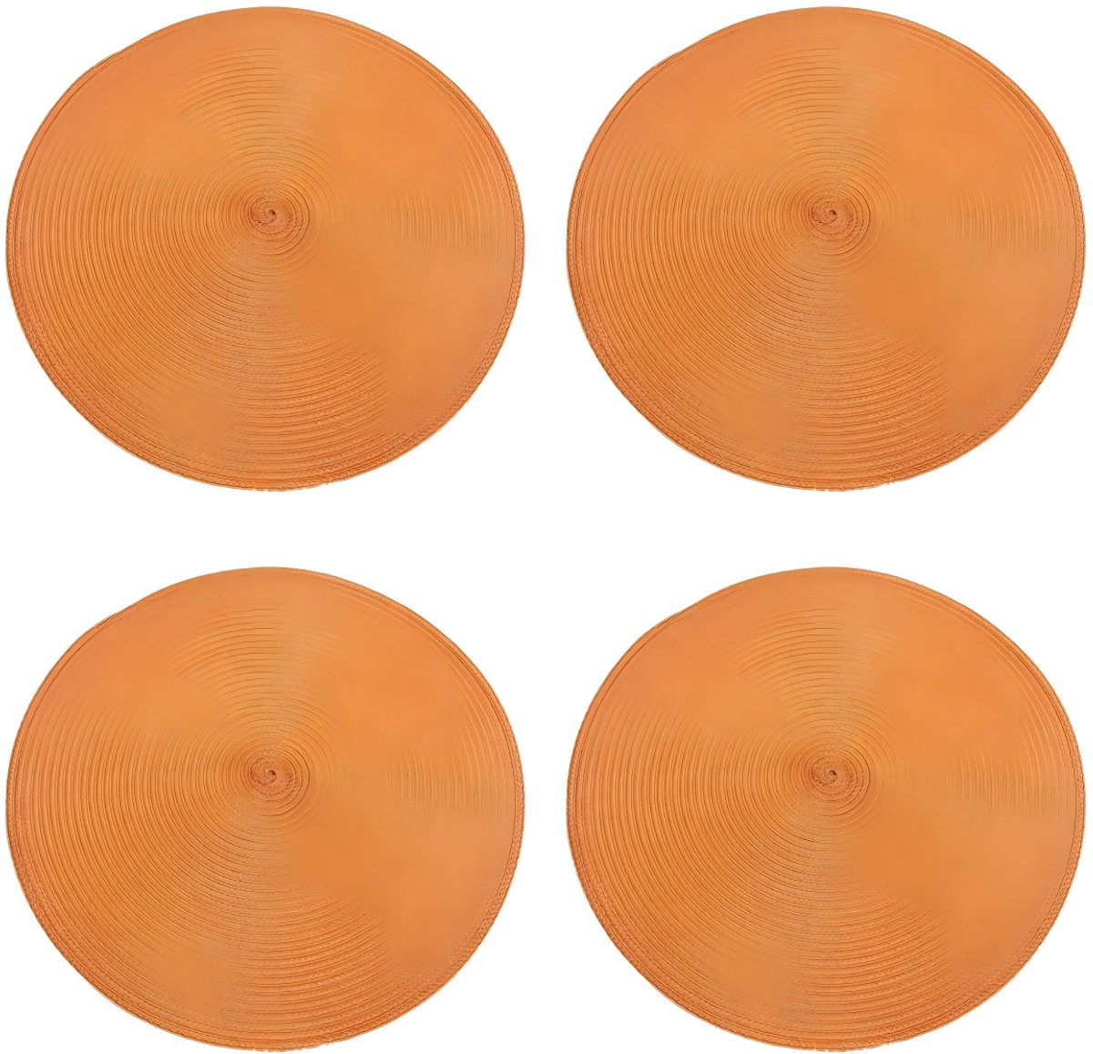 Ronde tafelmat-hittebestendige placemat-keukentafelmat-4-delig-38*38cm-Oranje