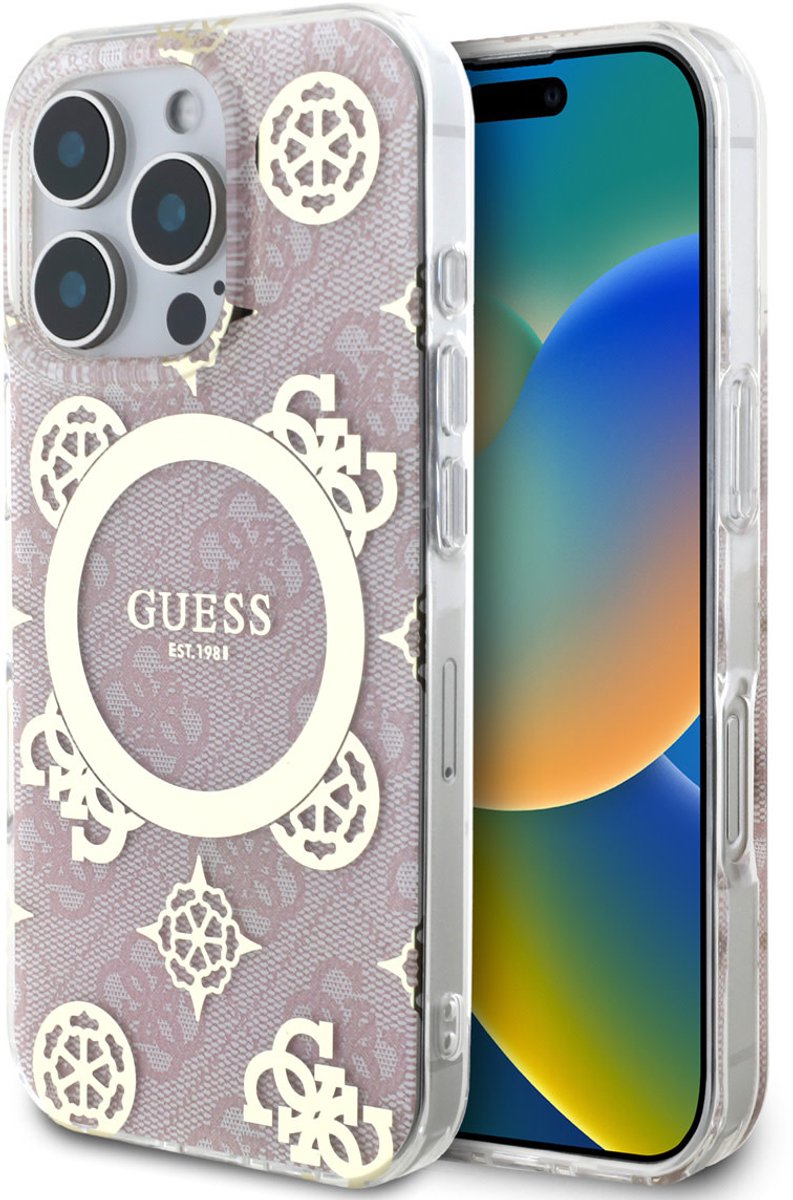 Guess Back cover - iPhone 16 Pro Max - Pink - MagSafe en slank profiel