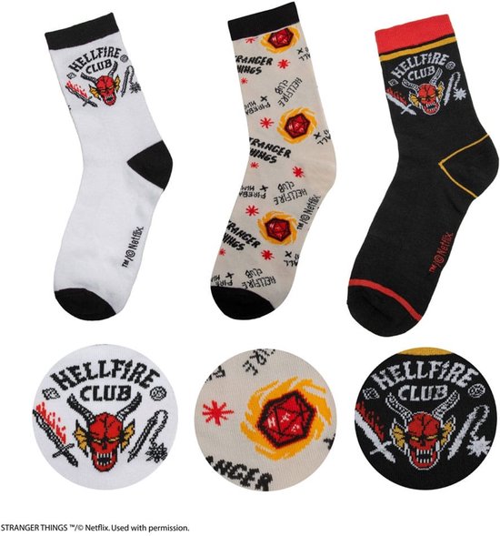 Chaussettes Stranger Things Hellfire (3x)