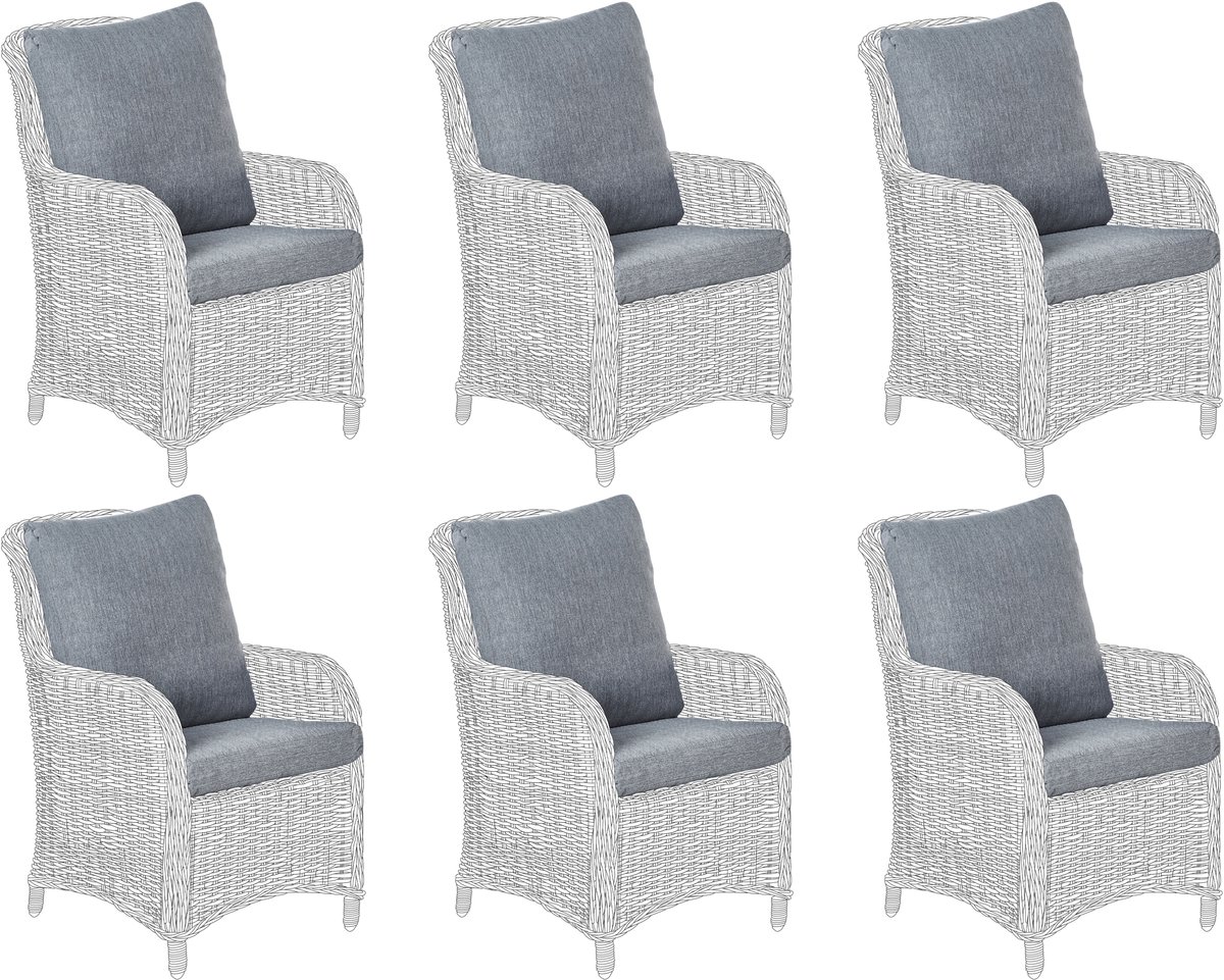 CASCAIS - Tuinkussenhoezen set 6 - Grijs - Polyester