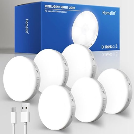 Wandlamp - Oplaadbare accu - Met bewegingssensor - 2700K - Zwart