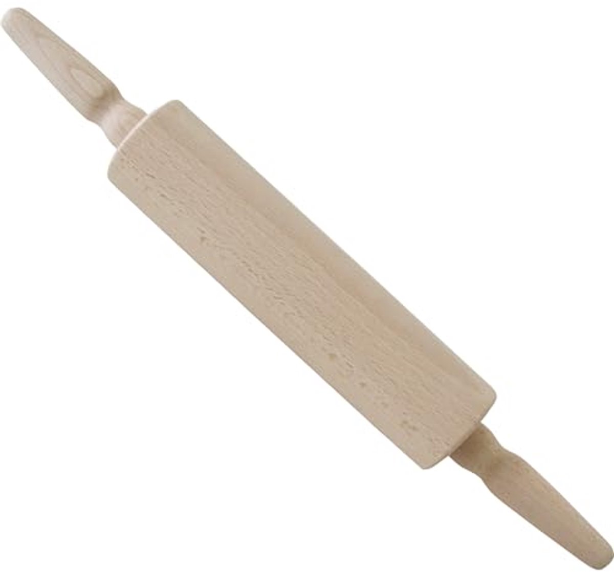 Houten deegroller met metalen schacht