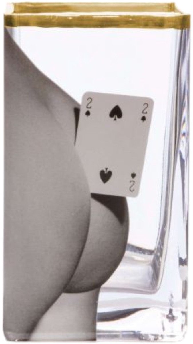 VASO IN VETRO TOILETPAPER 10X8 H14 14122 TWO OF SPADES SELETTI GREY