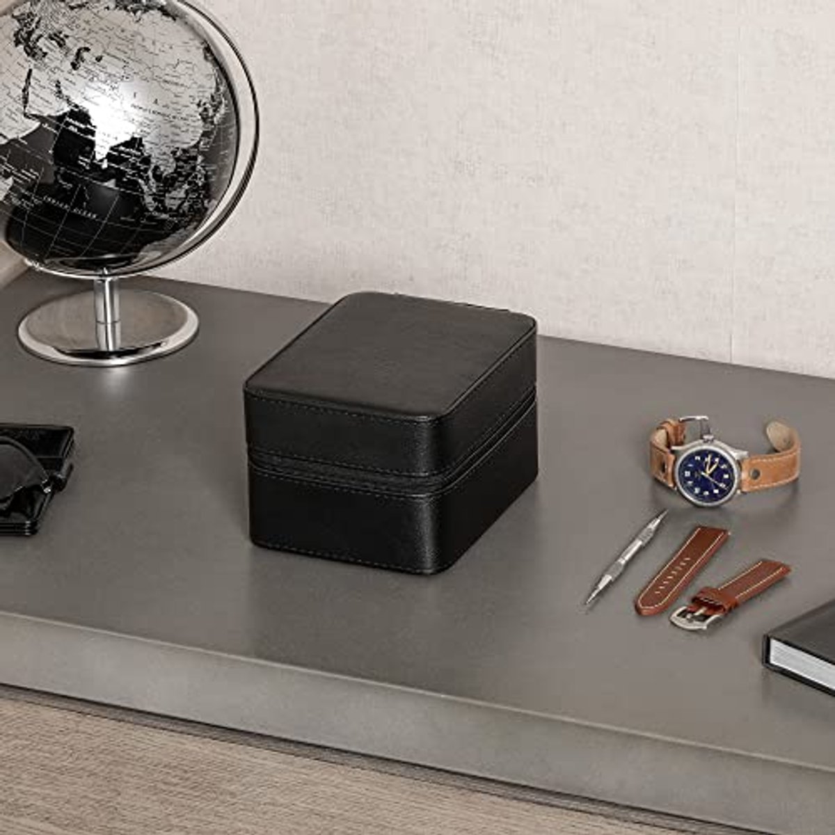 Organizer voor 5 horloges - Duurzame en Draagbare Horlogeopbergsysteem met Ritssluiting - Geschikt voor Polshorloges en Smartwatches tot 50 mm