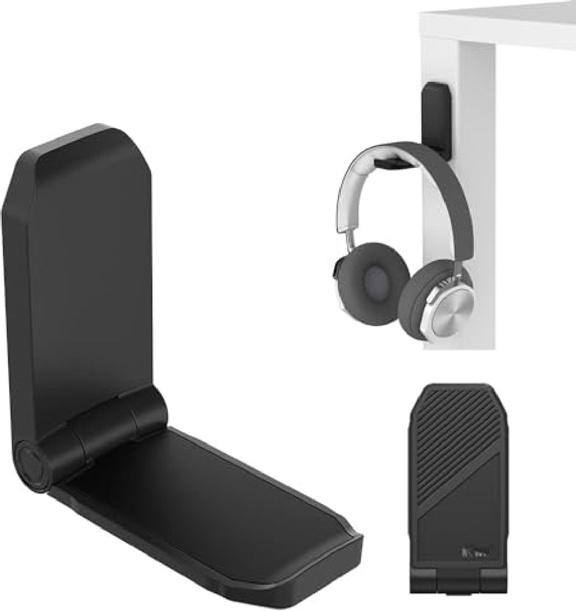 Zelfklevende hoofdtelefoonhanger voor bureau - Koptelefoonstandaard voor gaming en muziek - Opvouwbare haakbevestiging