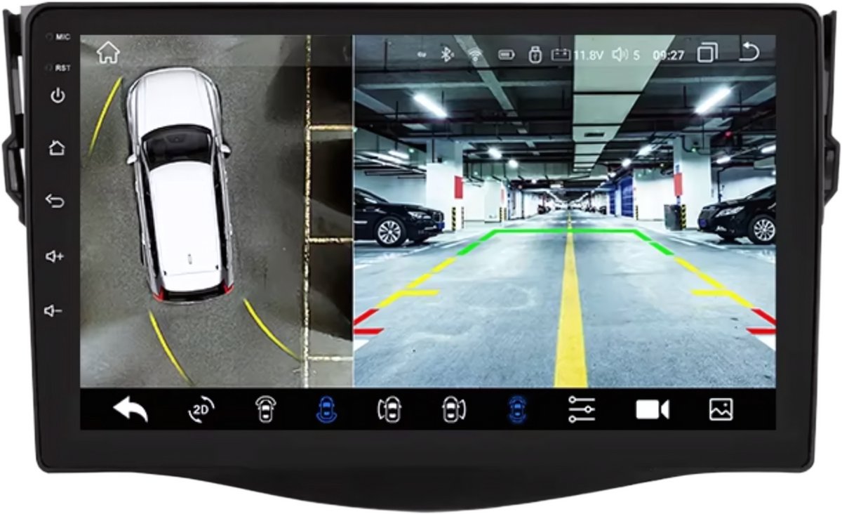 Autoradio bluetooth met camera - Carplay - Voor Toyota RAV4 (2006-2012) - Geschikt voor Apple en Android - Stereo - Navigatie - Navigatiesysteem auto