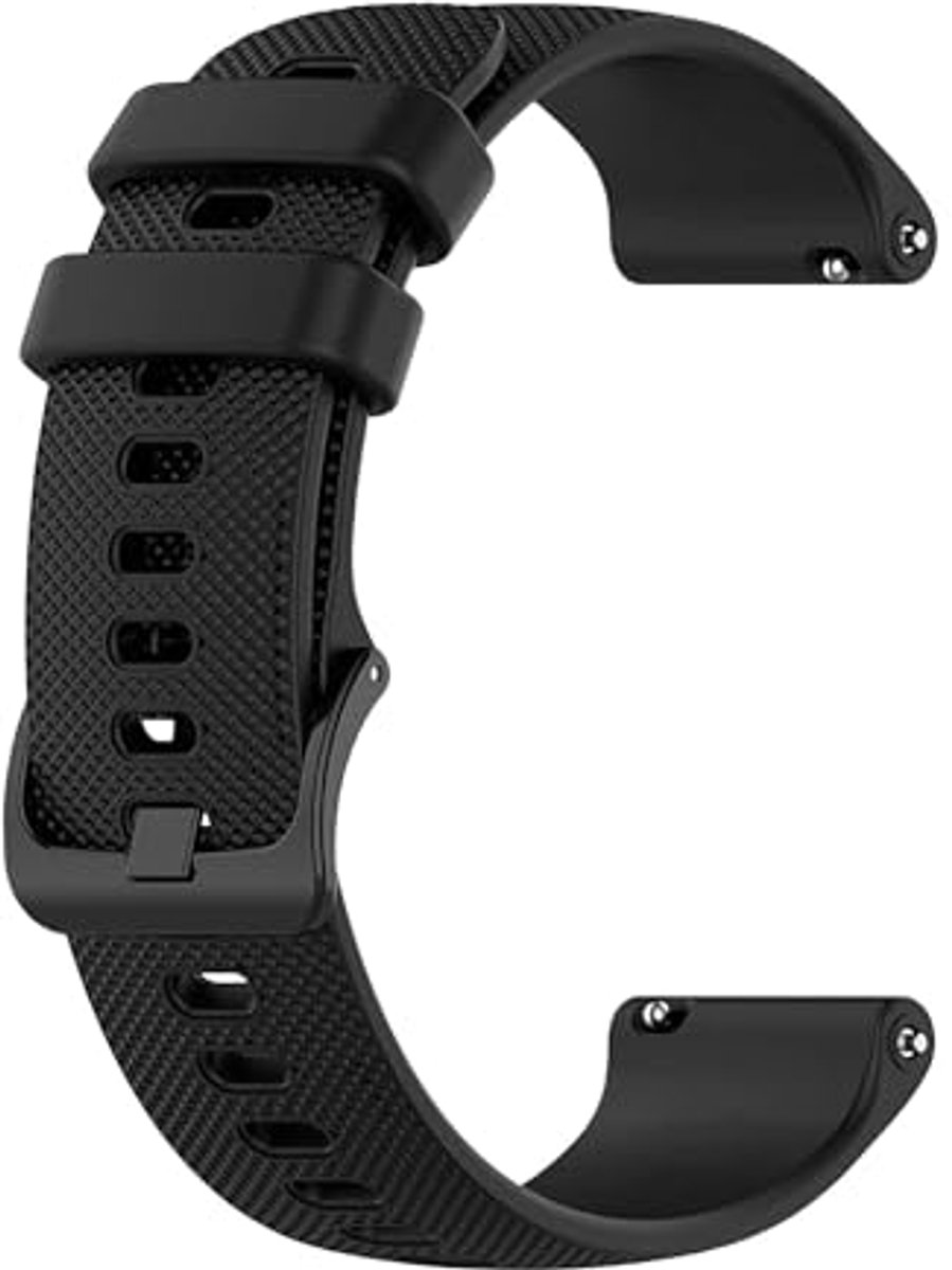 Armband voor Amazfit GTS, Bip, GTR, Forerunner, Galaxy Watch - 20 mm, Zwart, Sport Silikon