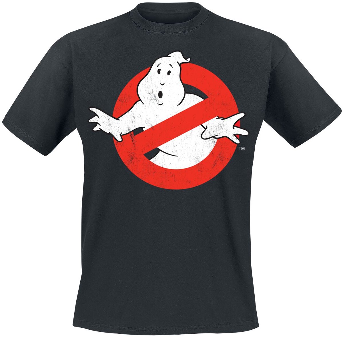 Ghostbusters Distressed Logo T-shirt zwart Katoen -