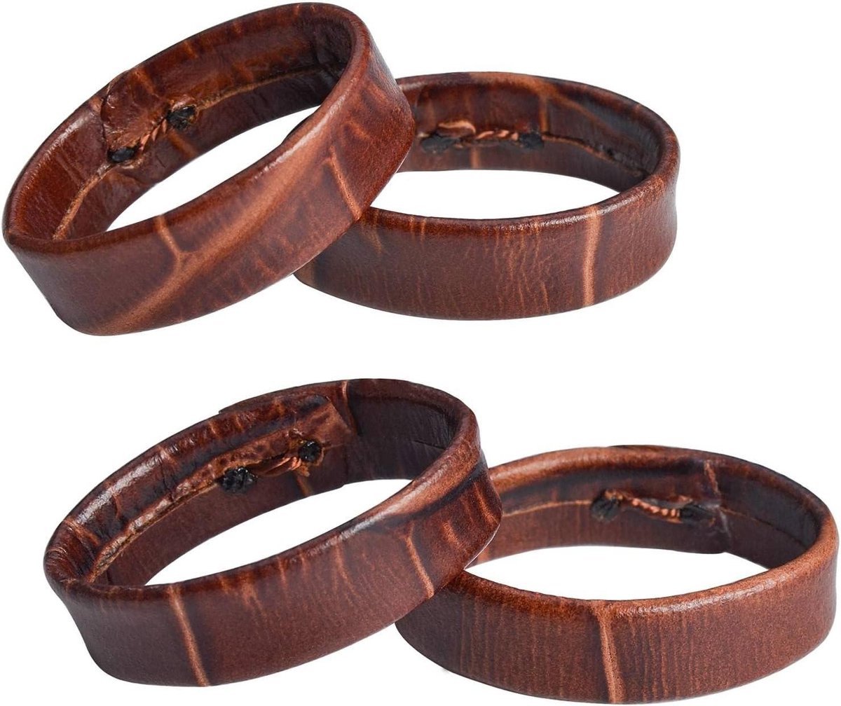 Leren horlogebandjes in bruin, set van 4 stuks, 16mm retro reserveringen, geschikt voor horlogebandjes van 18mm, 20mm, 22mm