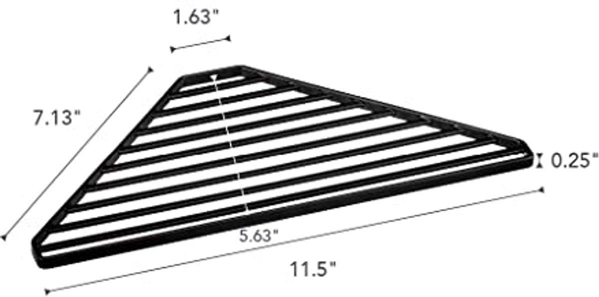 Hoek Afdruiprek voor de Gootsteen - Zwart Staal, 30 x 15 x 0.8 cm