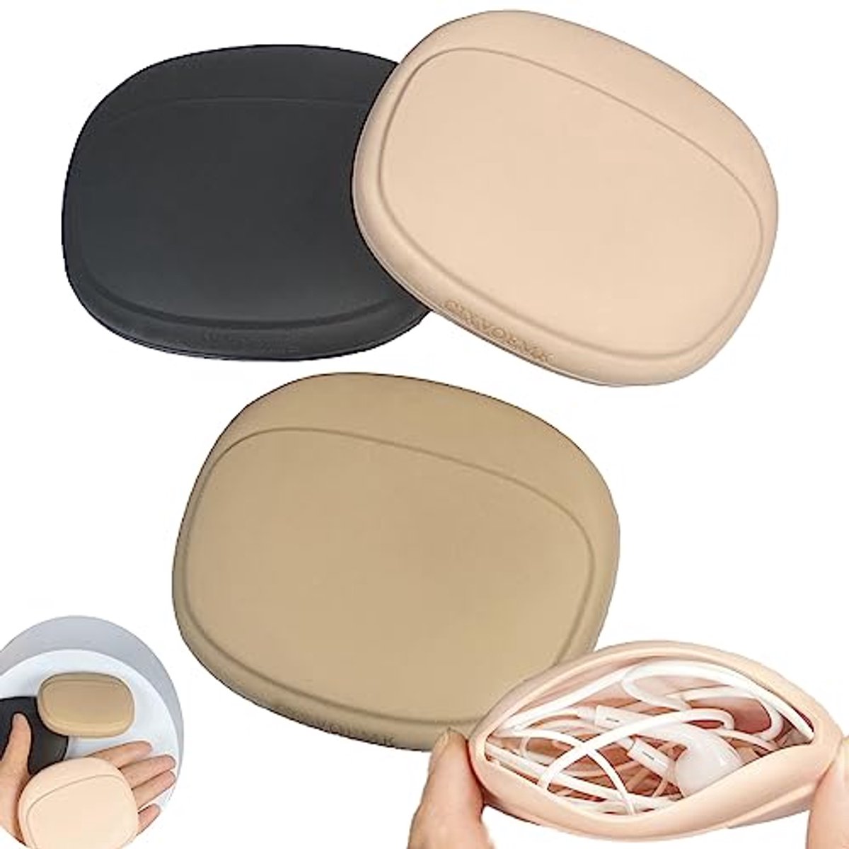 Siliconen hoofdtelefoon organizer - Data kabel opslagcase - Mini sleutelbox - Draagbare opbergtas - 3 stuks