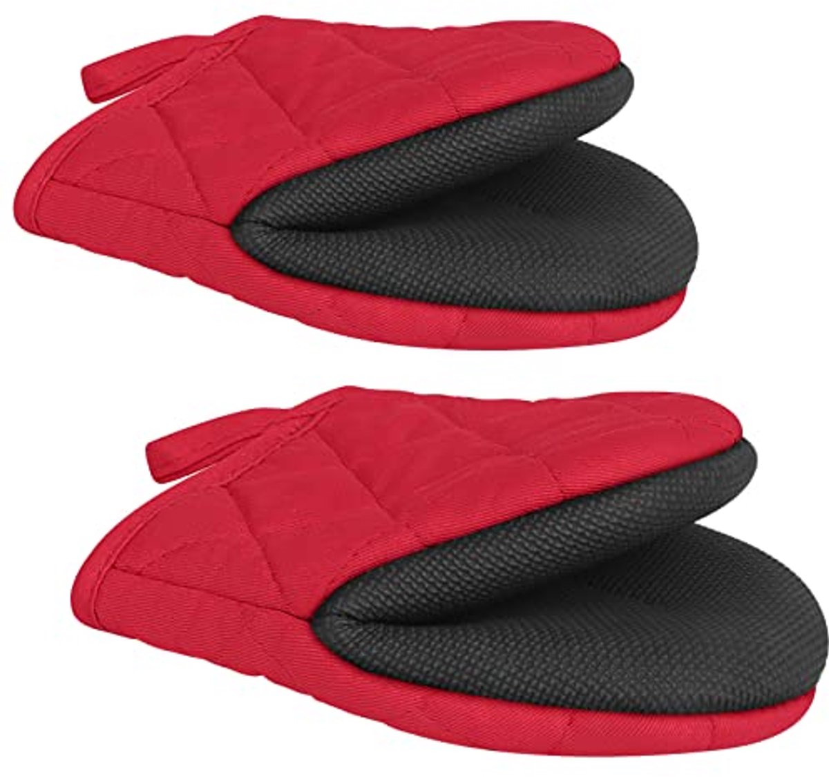 Korte Hittebestendige Ovenwanten voor Keuken - Siliconen Mini-Ovenwanten met Antislip Grip en Hanglus - Perfect voor Bakken, Grillen en Magnetron