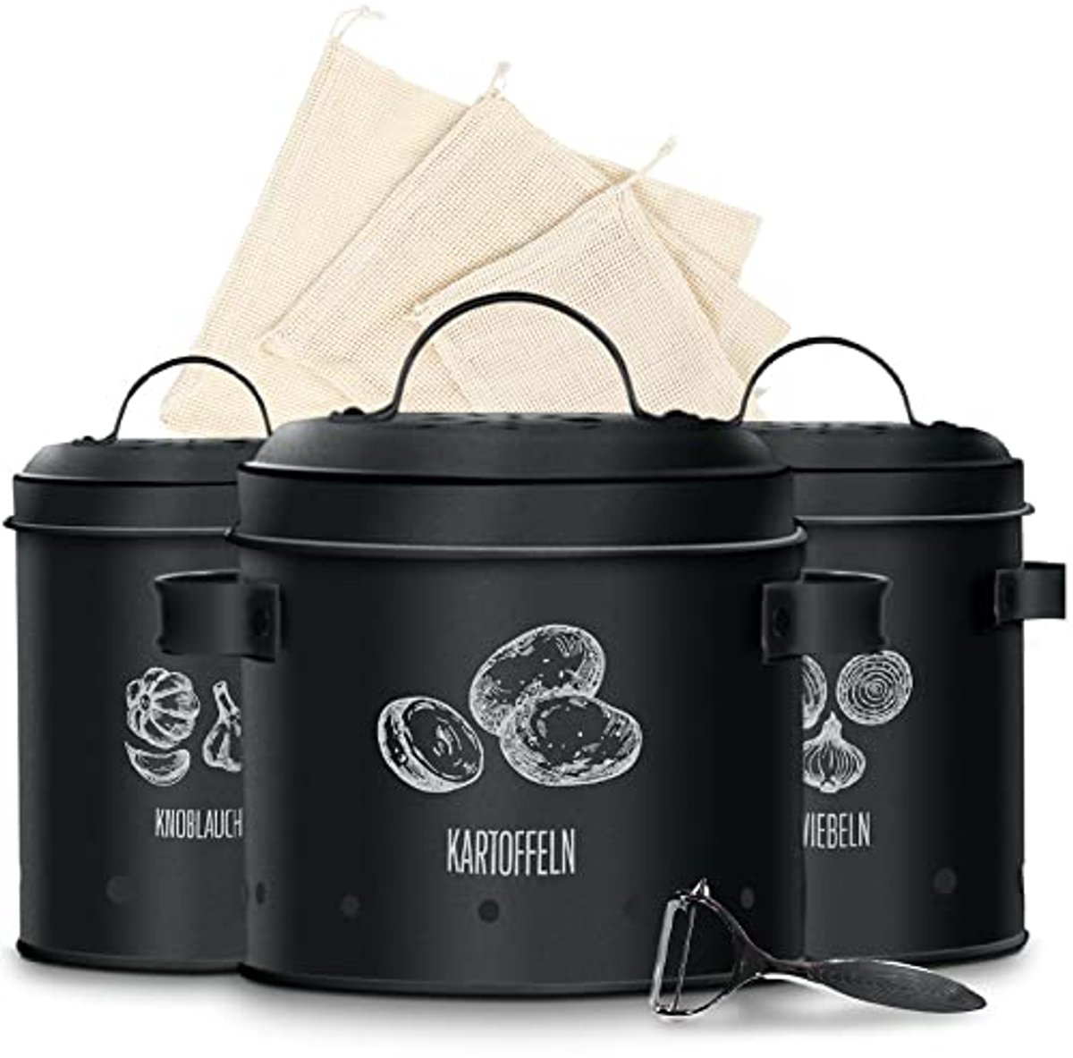 Set van 3 Aardappelopbergdozen - Luchtdicht en Duurzaam voor Knoflook en Uien