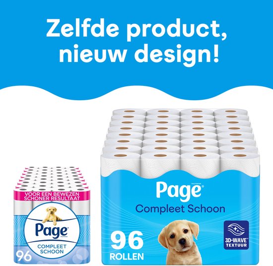 Page® toiletpapier - Compleet Schoon wc papier - 96 rollen - met een vleugje katoen - Voordeelverpakking