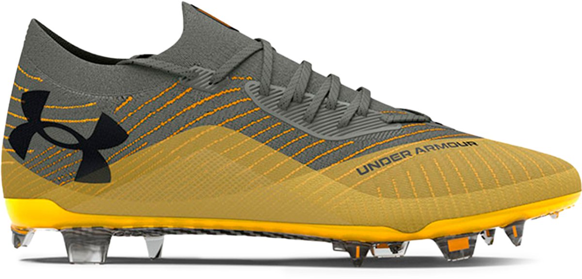 Under Armour Shadow Elite 2.0 voetbalschoenen in geel en grijs, EU 42 1/2, met een gestroomlijnd ontwerp voor snelheid en ...