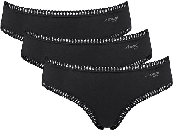 Zizzi slip LCOTAS (set van 3) zwart