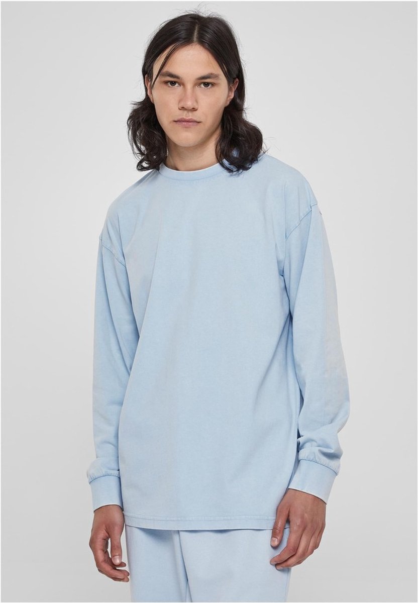 Urban Classics Heavy Boxy Acid Wash Longsleeve shirt L Blauw