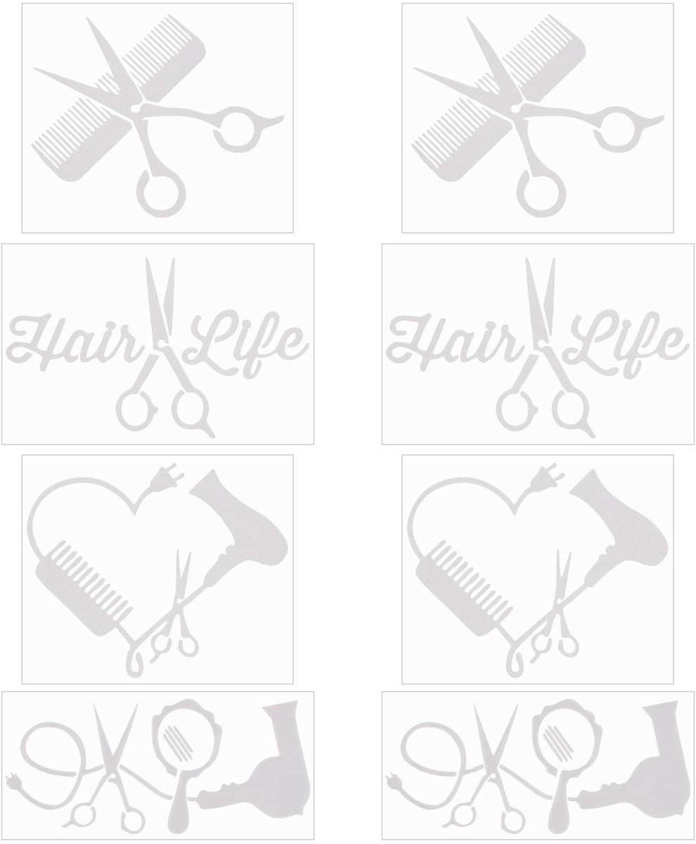 8 Stukken Zelfklevende Haarstylist Stickers - Waterdicht - Wit