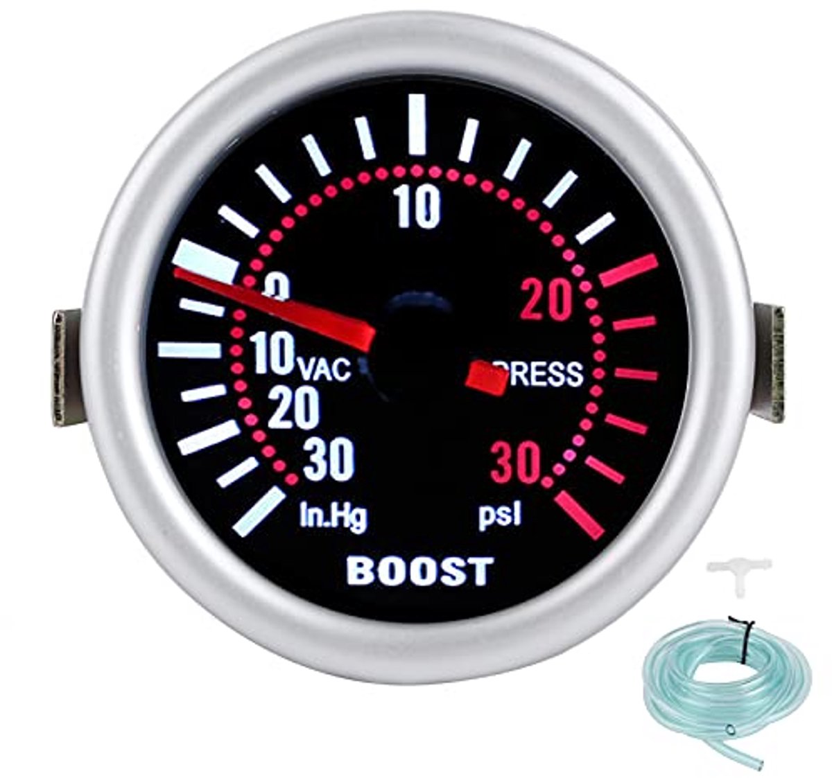 Boost Gauge 52Mm - Universele Boostdrukmeter -30 tot 30 PSI met Verlichte Wijzerplaat
