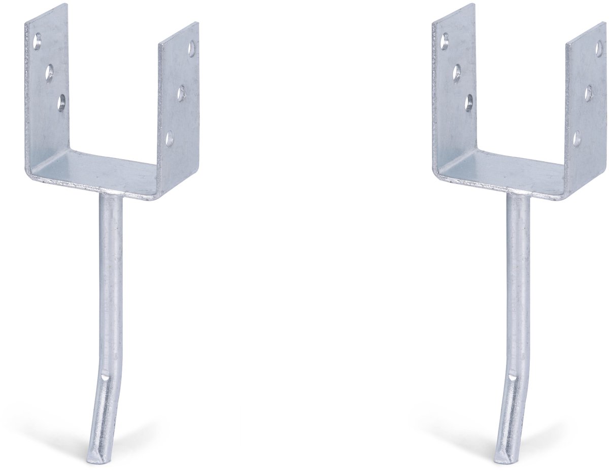 Alberts 2 x U-paaldrager mit Rundstahl-betonanker, 91x104 mm, betonanker 200 mm, thermisch verzinkt, voor inbetonneren