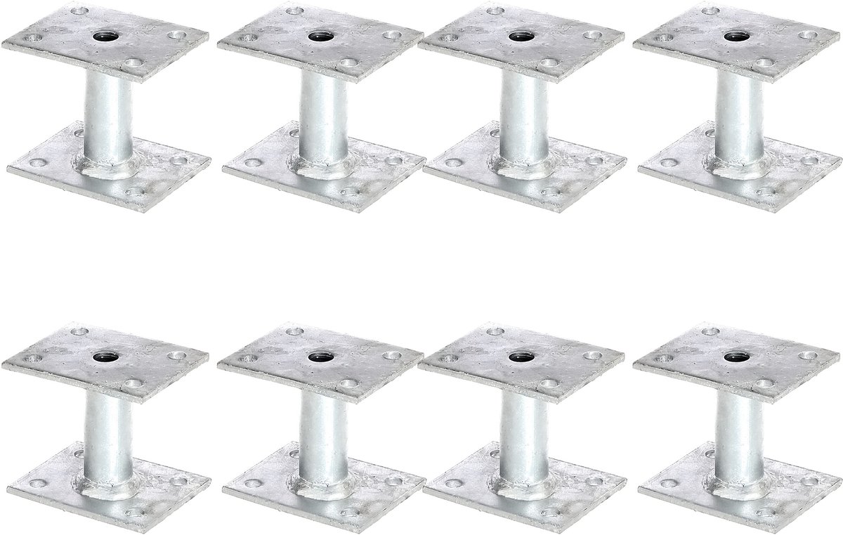 Alberts 8 x paaldrager, plaat 70x90 mm, buis-Ø 27 mm, thermisch verzinkt, voor opschroeven