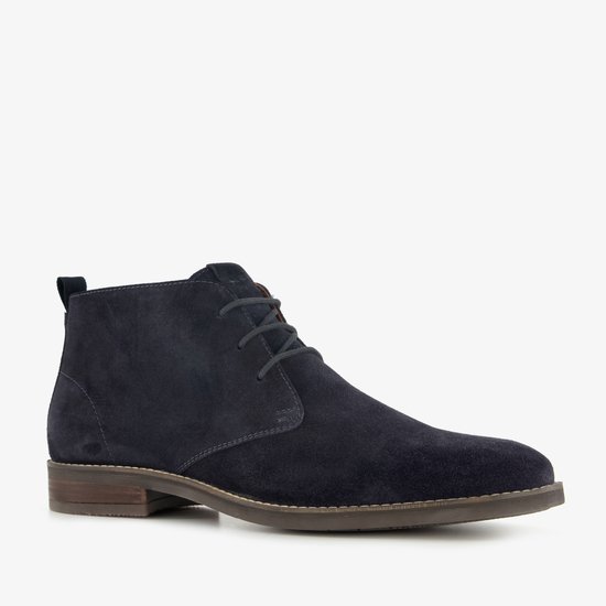 Van Beer leren heren veterschoenen blauw - Maat 43