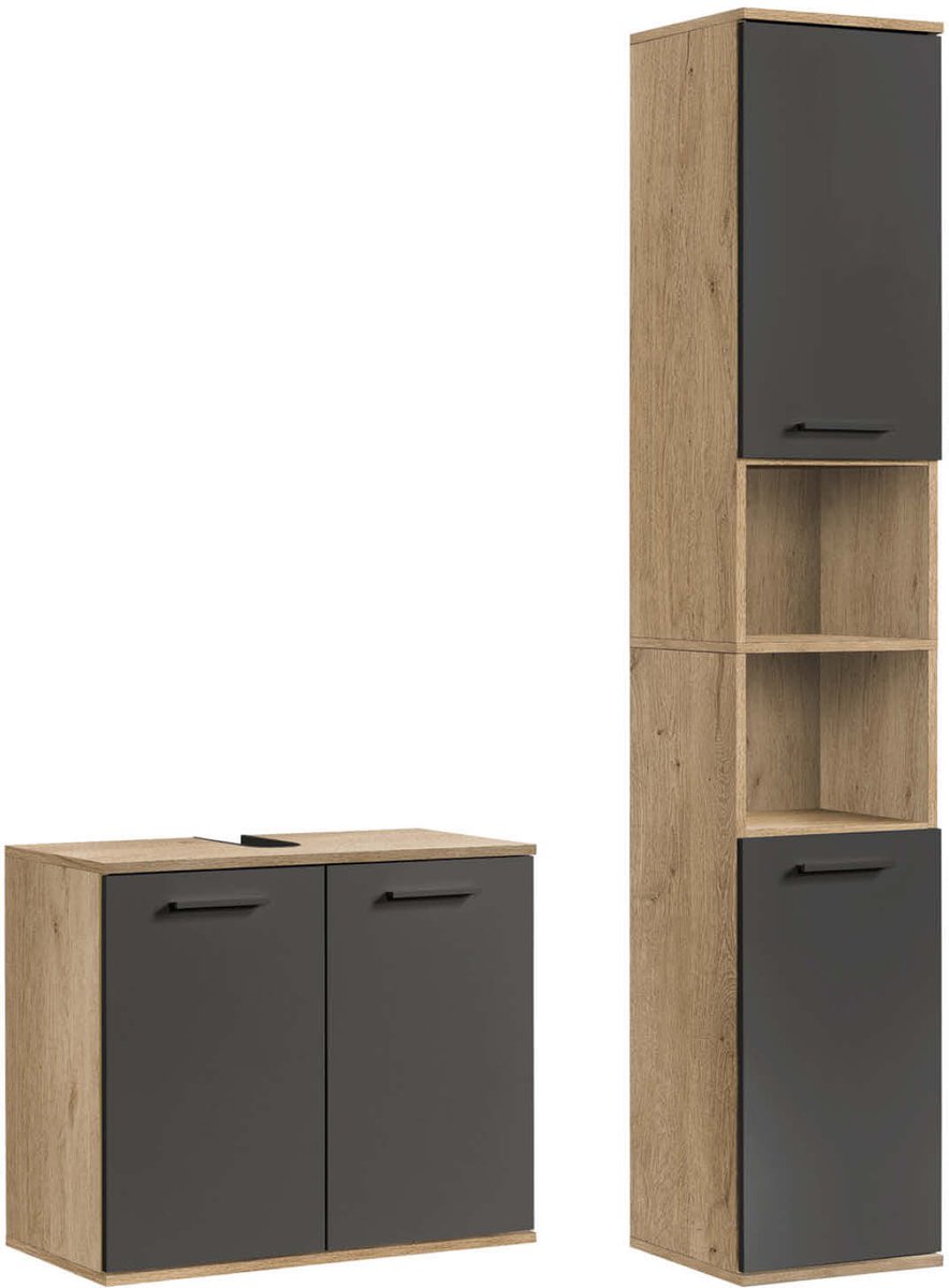 mokebo Badkamermeubelset 2-delig 'Der Steuermann' Meubels voor de badkamer van hout in Viking Eik