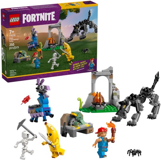 Boîte de jeu LEGO Fortnite Peely & Sparkplug's Camp.