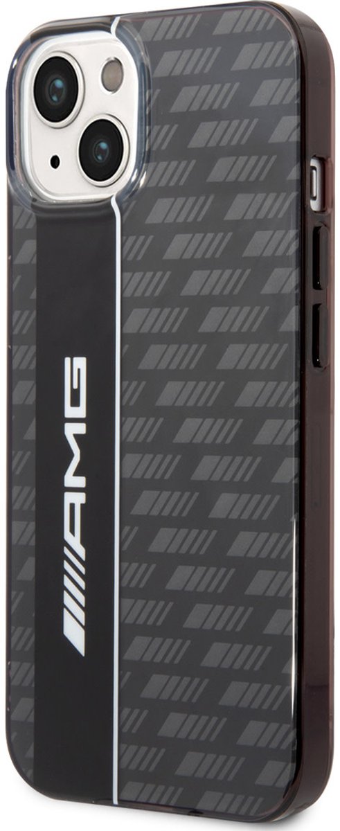 AMG Back cover voor iPhone 14 - Dubbel Laag - Carbon Pattern - Grijs