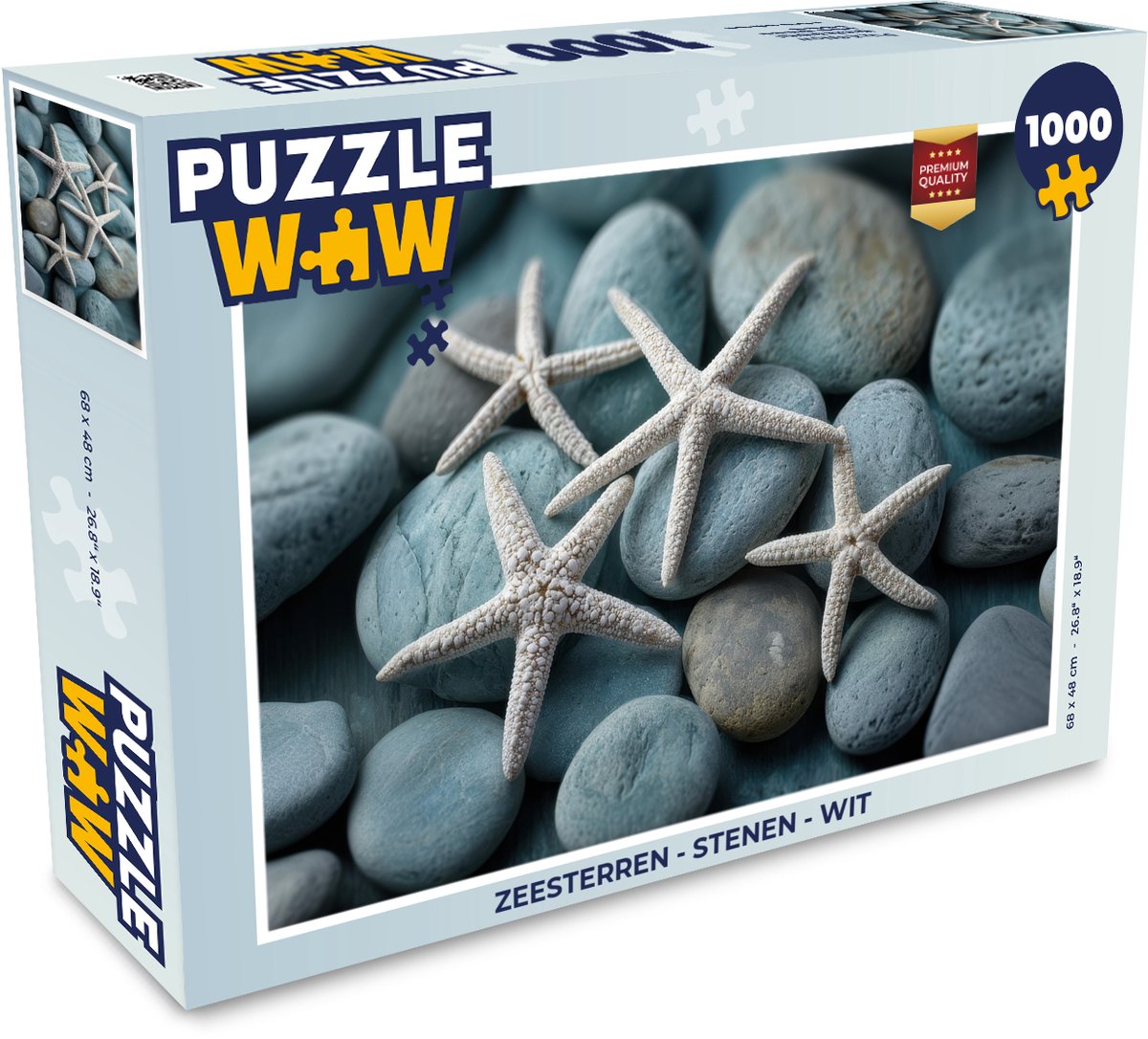 Puzzel Zeesterren - Stenen - Wit - Legpuzzel - Puzzel 1000 stukjes volwassenen