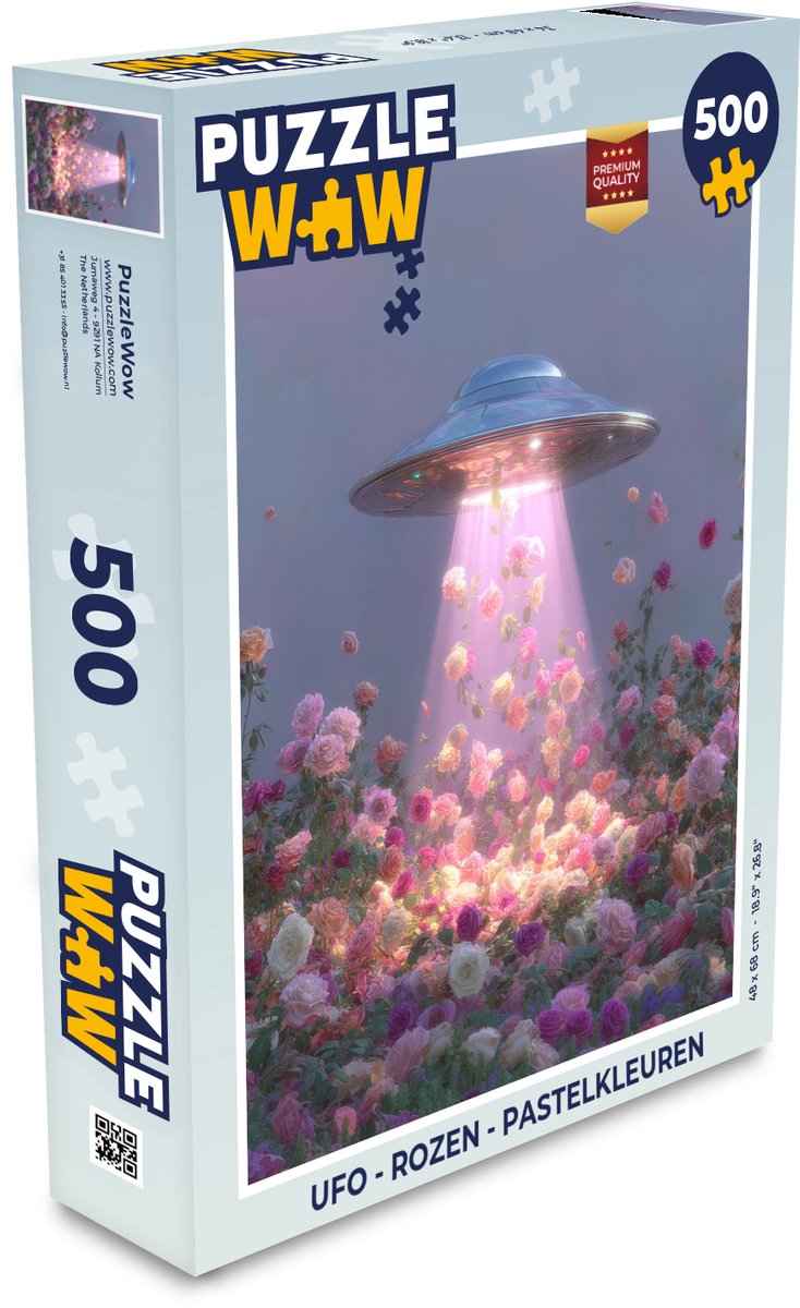 Puzzel Ufo - Rozen - Pastelkleuren - Legpuzzel - Puzzel 500 stukjes