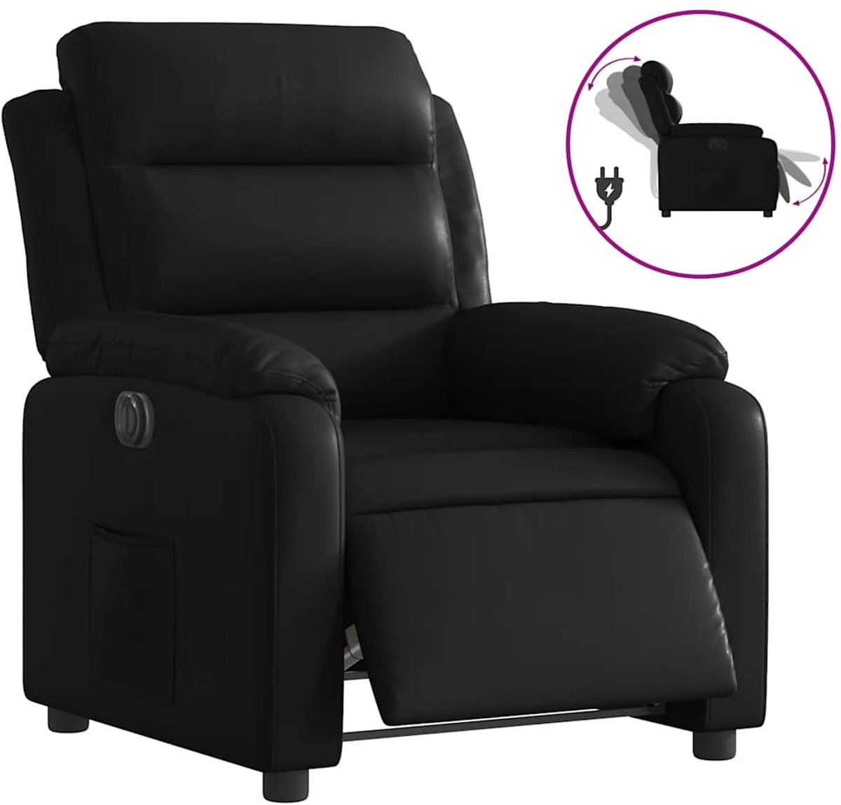 vidaXL Fauteuil - elektrisch - verstelbaar - kunstleer - zwart