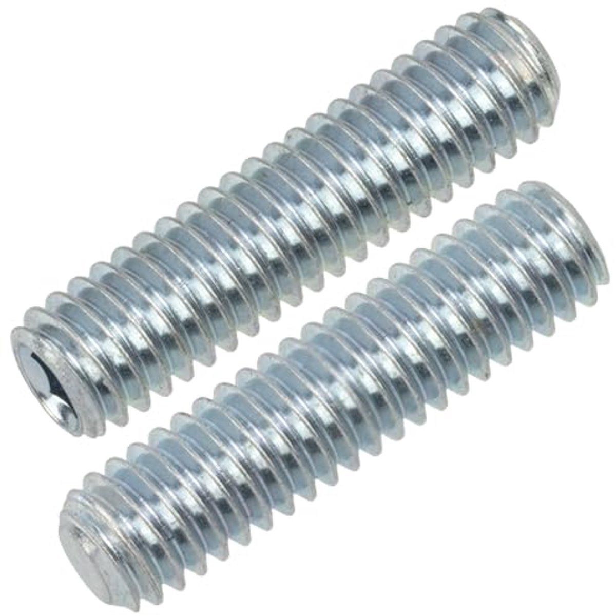 NV18849 - Set van 12 schroeven zonder kop M4 x 16 mm - vlakke punt - HEX2 - staal - zilver