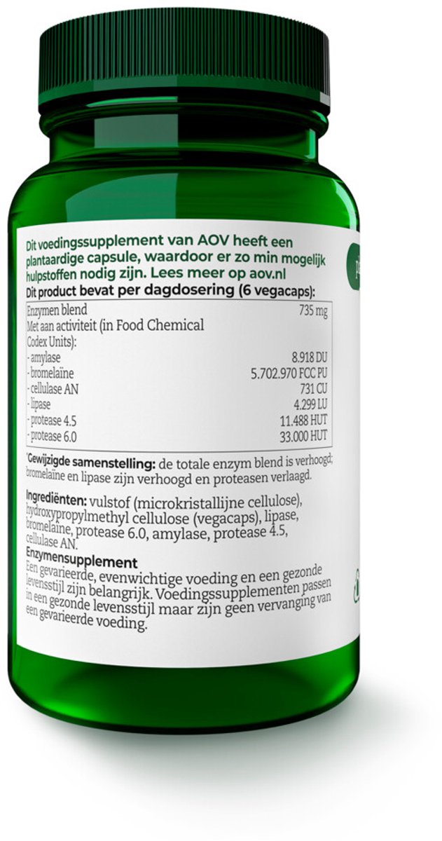 AOV - 1129 Plant-enzym - 2 x 60 vegacapsules - Voordeelverpakking