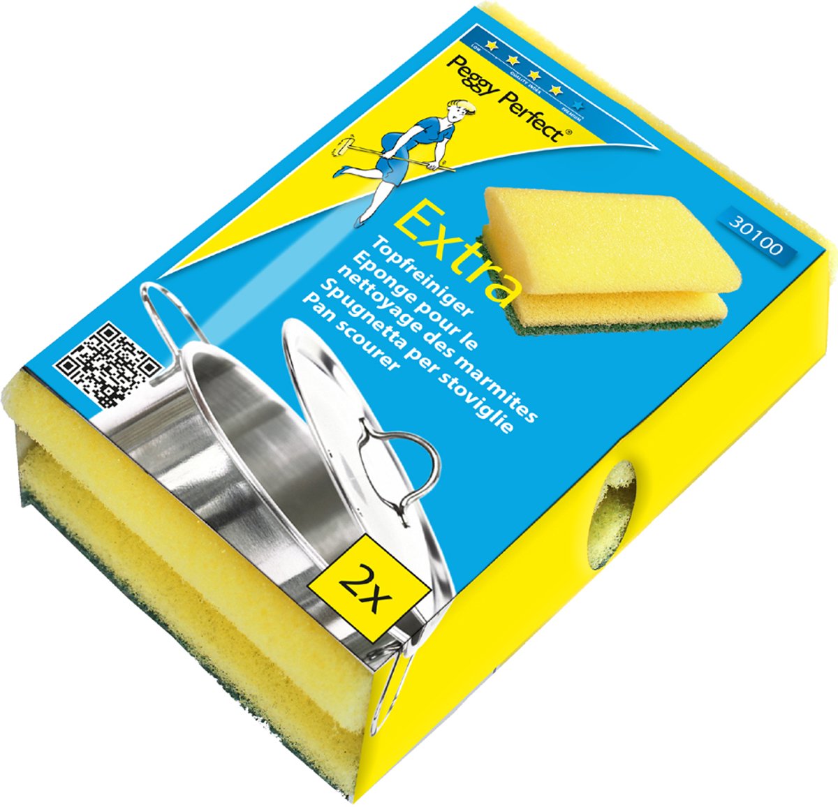 Peggy Perfect pannenspons extra, 2 stuks