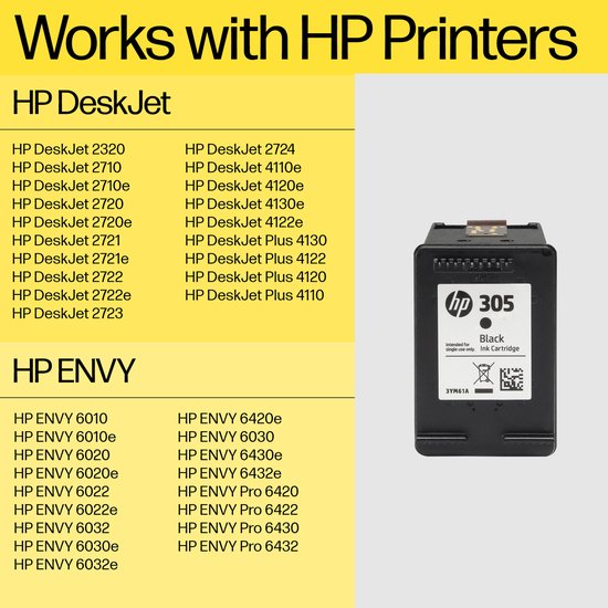 HP 305 - Inkcartridge - Origineel - Standaard capaciteit - Kleur en Zwart