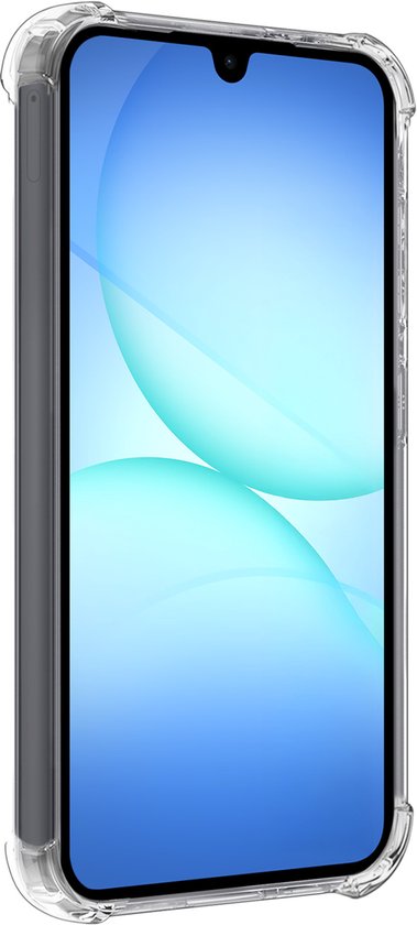 Transparante, schokbestendige hoes voor een Samsung telefoon met een groot scherm.