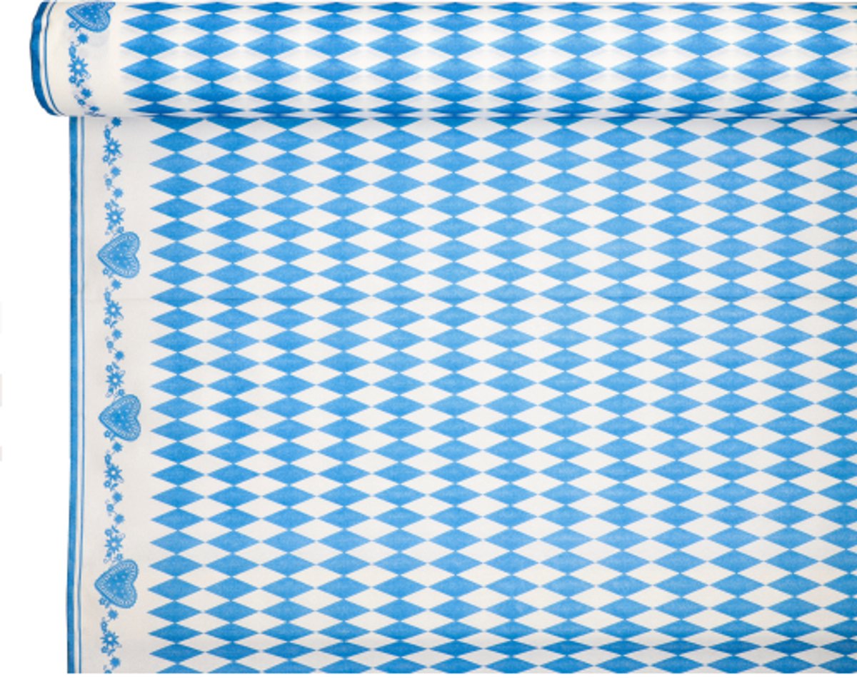 Tafelkleed, Airlaid 25 m x 1,18 m "Beiers blauw"