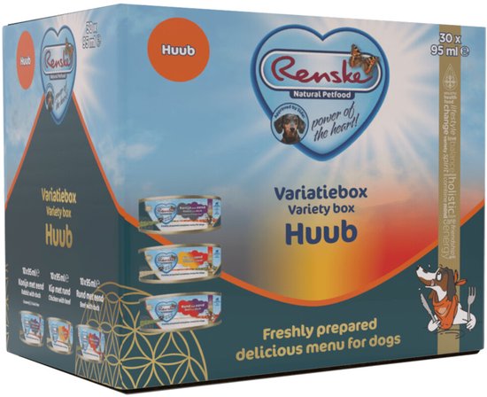 Renske Vers Variatiebox Hondenvoer Nat Huub - 30 x 95 gr