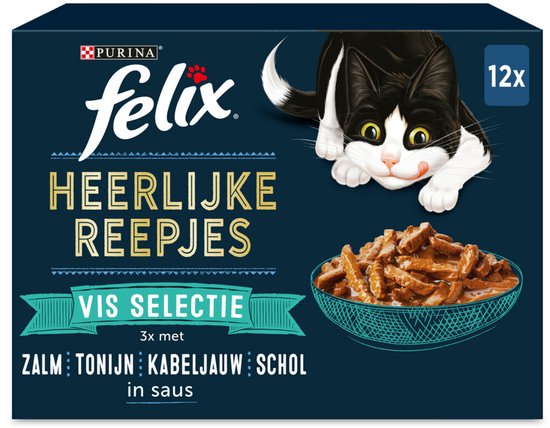 Felix Heerlijke Reepjes Selectie Vis 12 x 80 gr