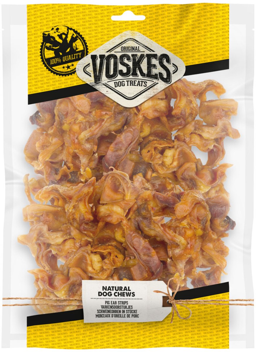 Voskes Hondensnacks Varkensoorstukjes - 15 x 700 gr - Voordeelverpakking