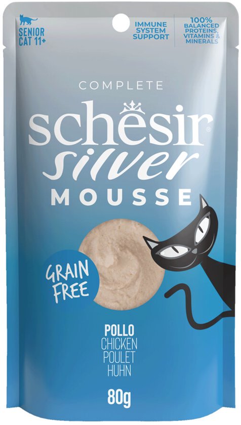 Schesir Silver Kat Mousse Kip - 12 x 80 gr - Voordeelverpakking