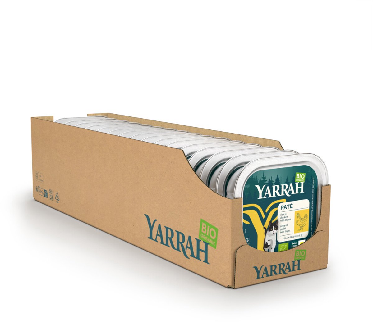 Yarrah Yarrah Bio Alu Paté Grainfree Kattenvoer Nat Kip - 16 x 100 gr - Voordeelverpakking