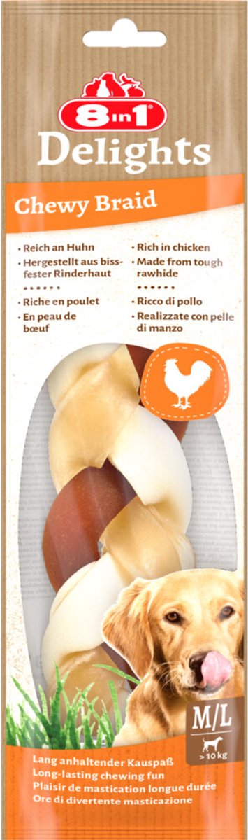8in1 Delights Chewy Braid M/L - 10 x 80 gr - Voordeelverpakking