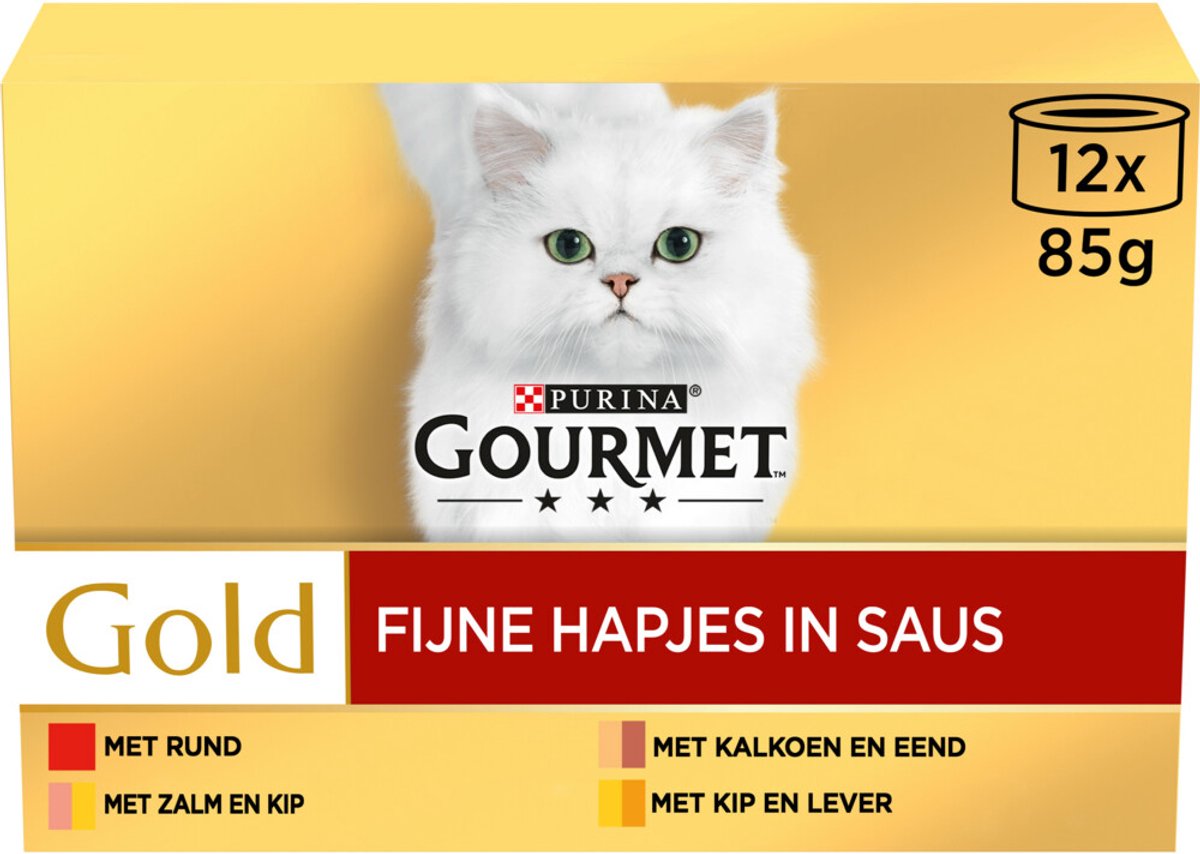 Gourmet Gold Fijne Hapjes - Kattenvoer - 12 x 85 g